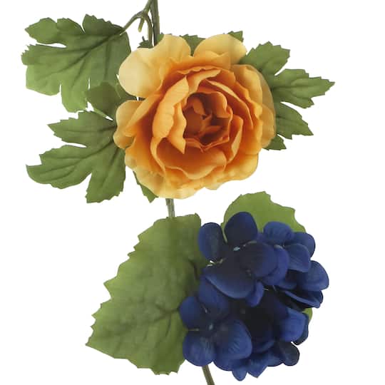 6ft. Blue, Cream & Orange Ranunculus & Dahlia Garland by Ashland®